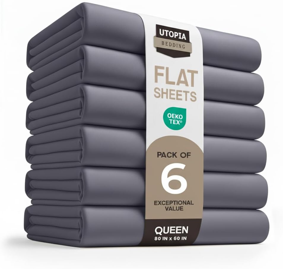 Utopia Bedding Flat Sheet - 1 Pack (Queen, White) - Soft Brushed Microfiber Fabric - Shrinkage & Fade Resistant Top Sheet - Easy Care Bed Sheet