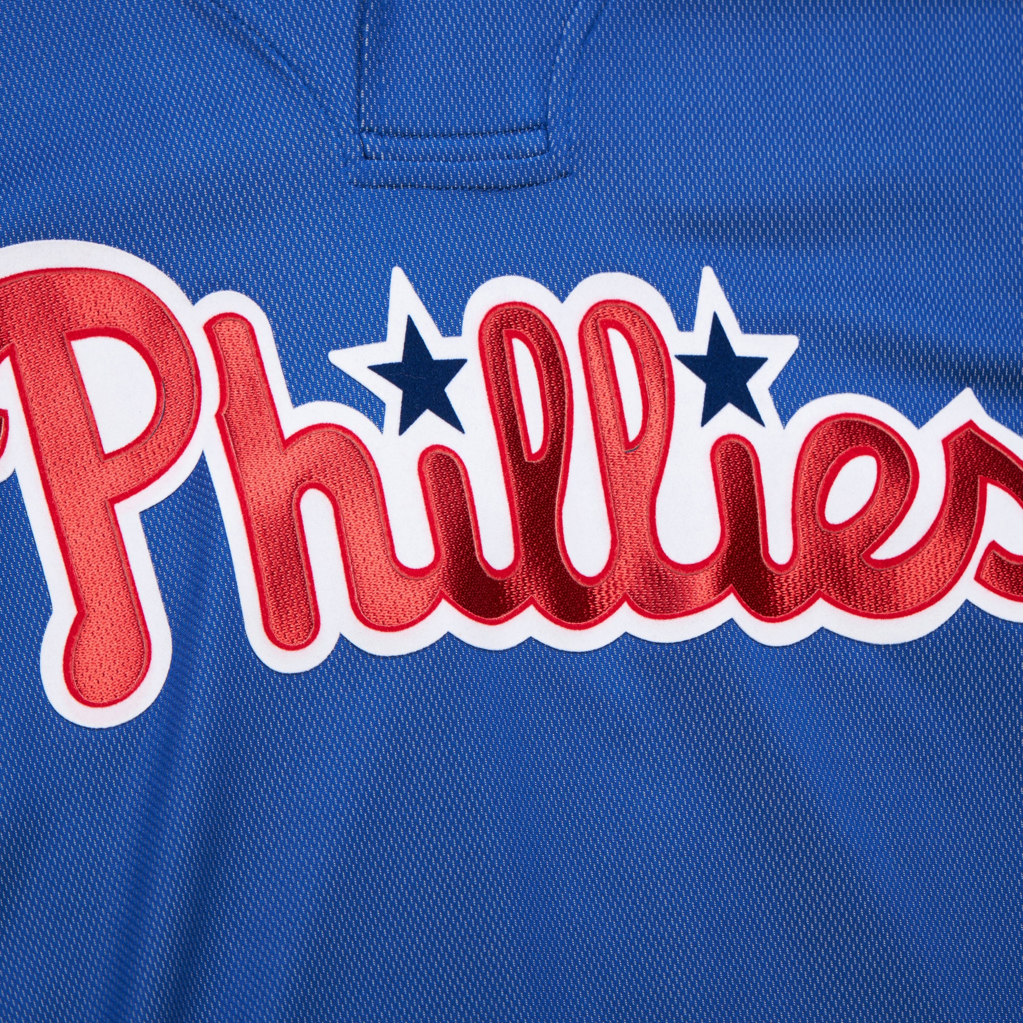 Men's Philadelphia Phillies Roy Halladay Mitchell & Ness Royal 2010 Authentic Batting Practice Pullover Jersey