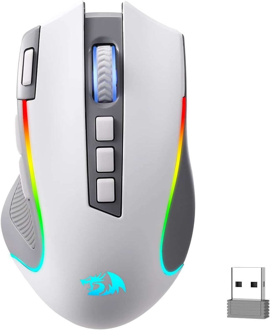 Redragon M612 Predator RGB Gaming Mouse, 8000 DPI Wired Optical Mouse with 11 Programmable Buttons & 5 Backlit Modes, Software Supports DIY Keybinds Rapid Fire Button
