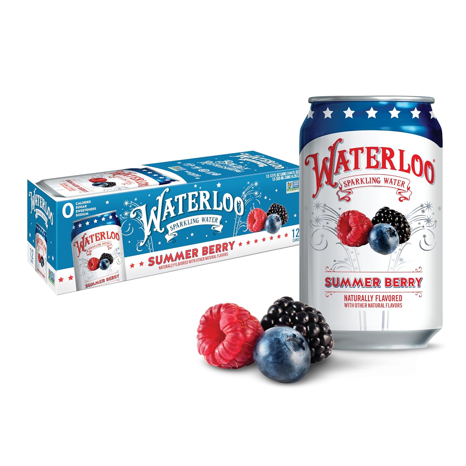 Waterloo Sparkling Water, Blackberry Lemonade Naturally Flavored, 12 Fl Oz Cans (Pack of 12) – Zero Calories and Zero Sugar or Sweeteners