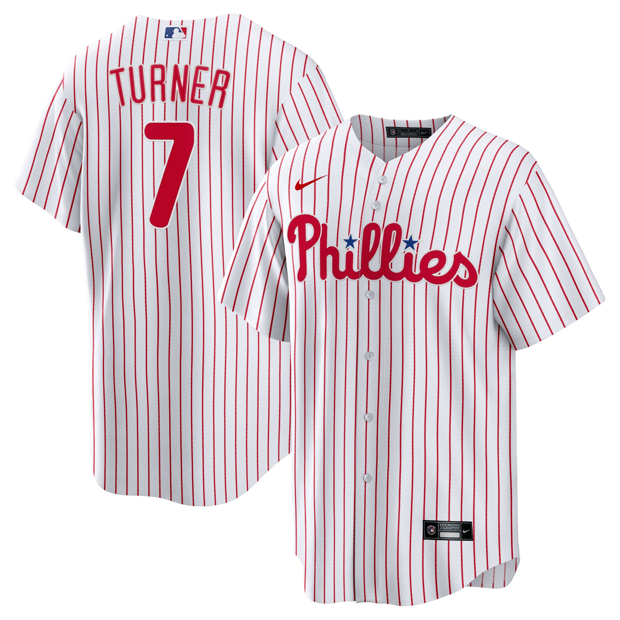 Men's Philadelphia Phillies Trea Turner Nike White Home Replica Player Jersey
