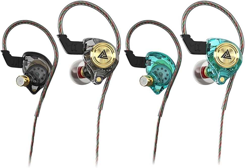 Wired Gaming Earbuds, Ak3file in Ear Monitors, Deep Bass Sound Wired Earbuds, HiFi in Ear Headphones with 1DD 10mm Dynamic Driver, IEM for Music Gaming Video Calling (Black)