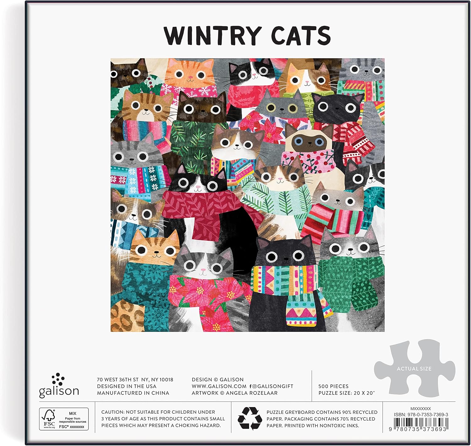 Wintry Cats 500 Piece Puzzle from Galison - 20