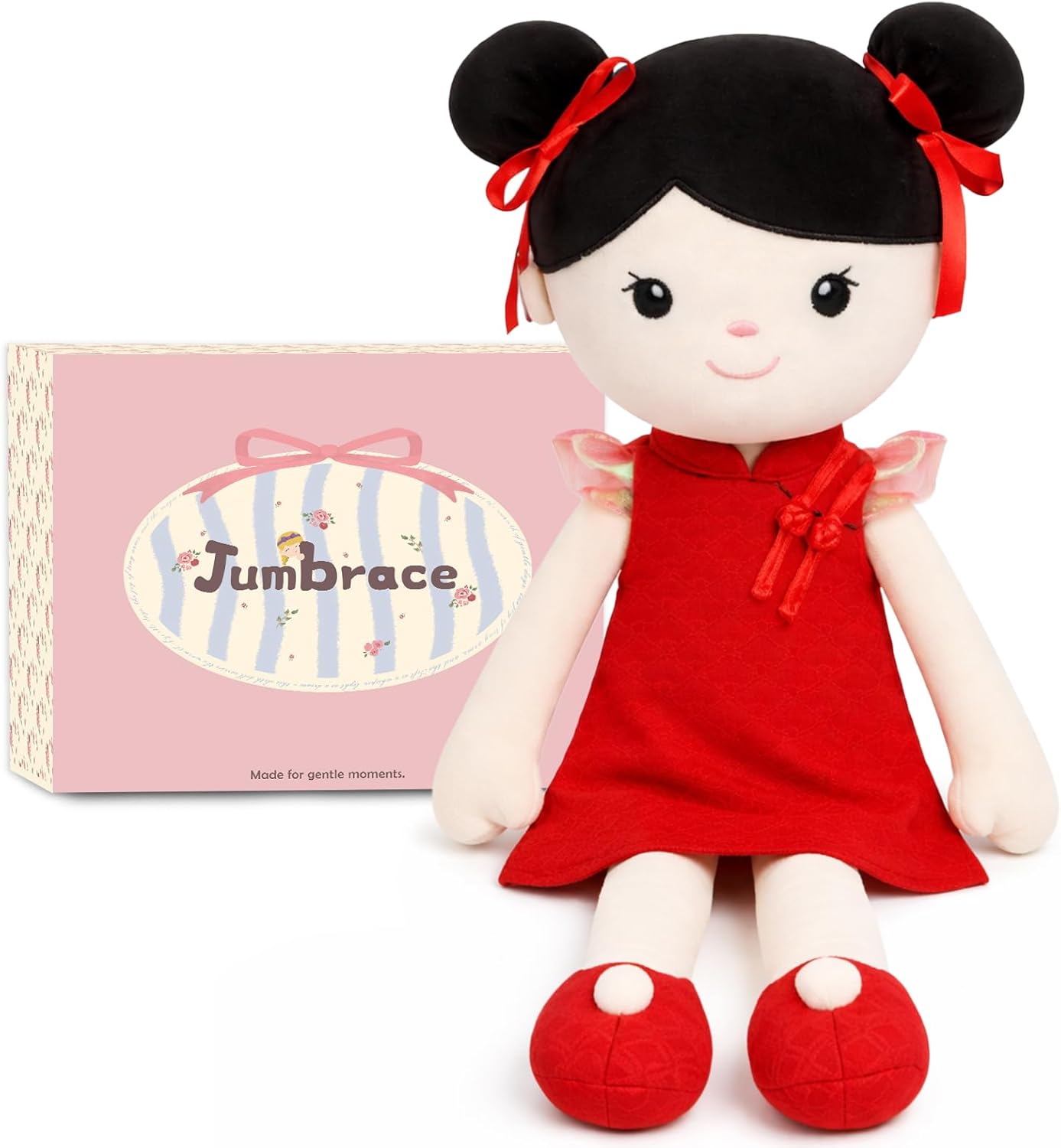 Soft Baby Doll Toys (16'') Baby Rag Doll for Girls Birthday Cuddly Plush Toys for Toddler Kids (Mushroom Girl)