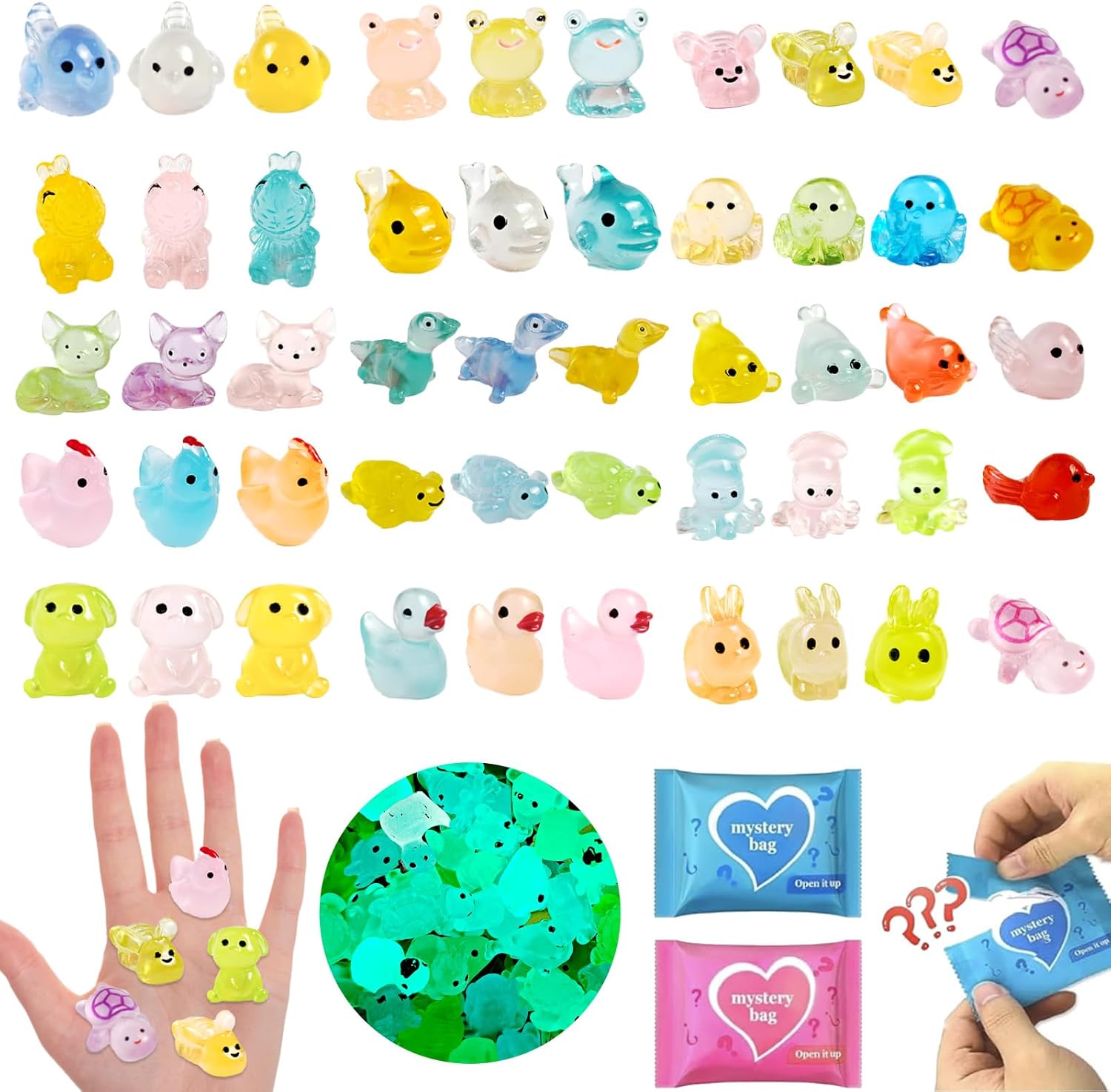 24-Pack Mini Stuffed Animals Blind Bags: Bulk Small Stuffed Animals for Kids, Cute Plush Keychains, Party Favors for Kids, Classroom Prizes, Claw Machine Toys, Birthday Gifts