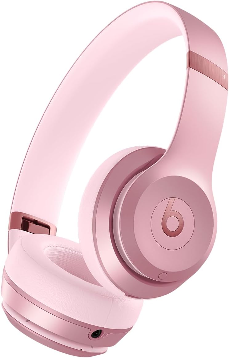 Beats Solo 4 - Wireless On-Ear Bluetooth Headphones, Up to 50-Hour Battery Life, Ultra-Lightweight Comfort, Powerful and Balanced Sound, Apple & Android Compatible - Cloud Pink