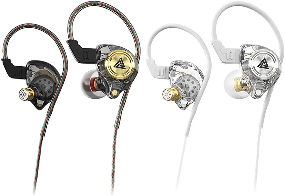 Wired Gaming Earbuds, Ak3file in Ear Monitors, Deep Bass Sound Wired Earbuds, HiFi in Ear Headphones with 1DD 10mm Dynamic Driver, IEM for Music Gaming Video Calling (Black)