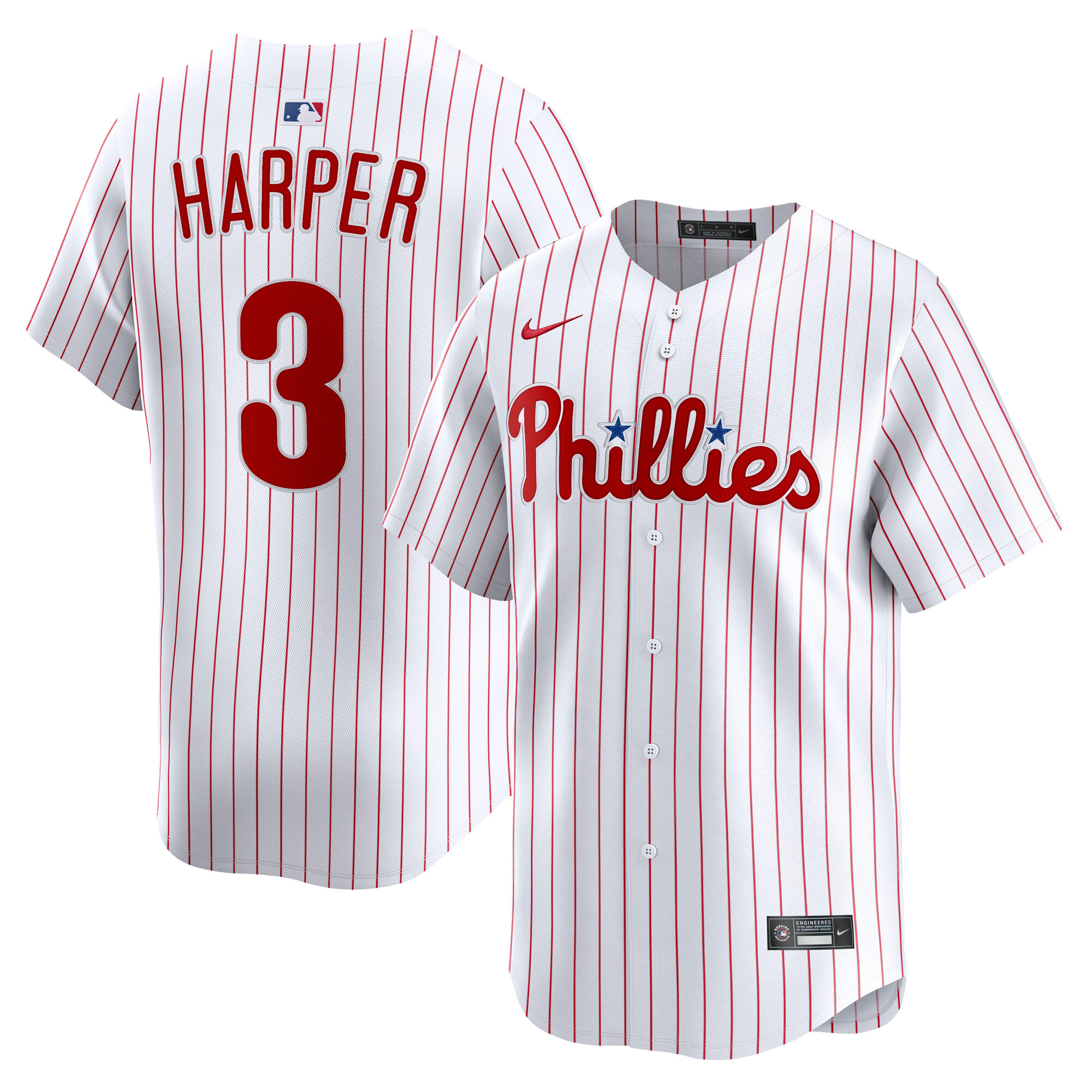 Men's Philadelphia Phillies Bryce Harper Nike White Home Limited Player Jersey