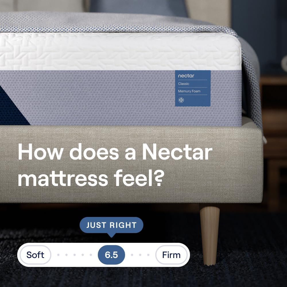 Nectar Classic 12” King Mattress - Medium Firm - Contouring Memory Foam - Cooling Top Layer - Back Pain Relief - Mattress in a Box - 365-Night Trial & Forever Warranty