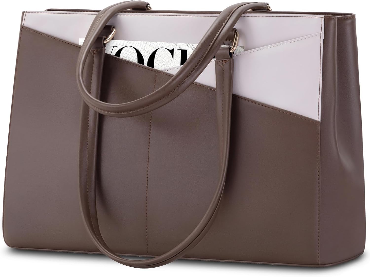 LOVEVOOK Laptop Tote Bag for Women 15.6 Inch Waterproof Leather Computer Bags Business Office Work Briefcase Black