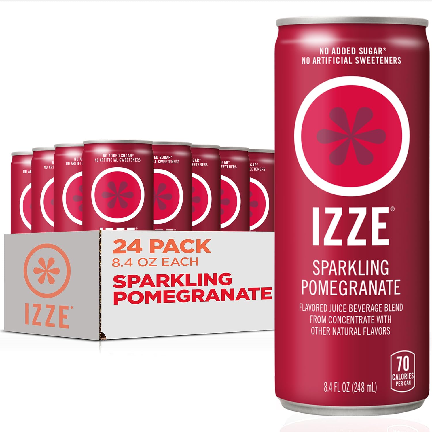 Izze Sparkling Juice, 4 Flavor Variety Pack, 8.4 Fl Oz (24 Count)