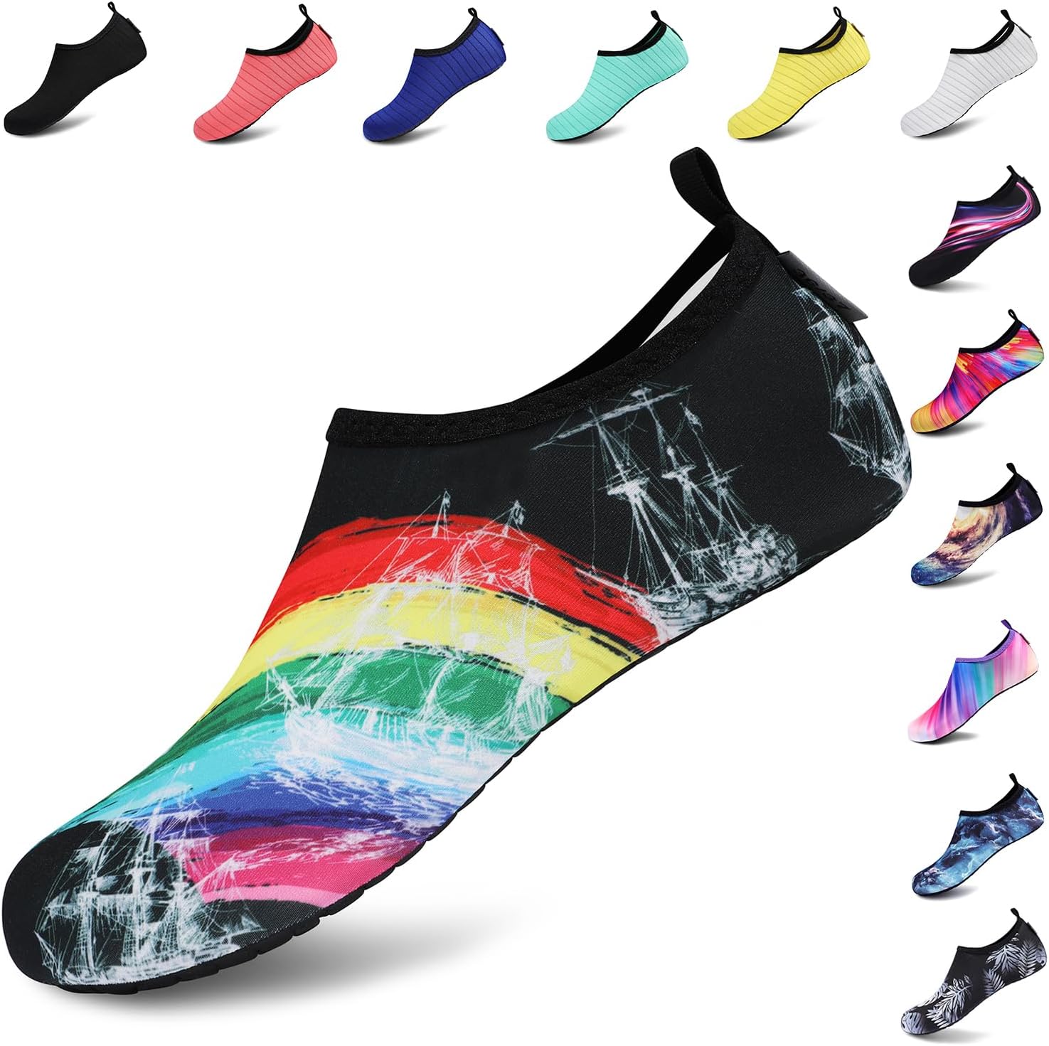 VIFUUR Water Sports Shoes Barefoot Quick-Dry Aqua Yoga Socks Slip-on for Men Women