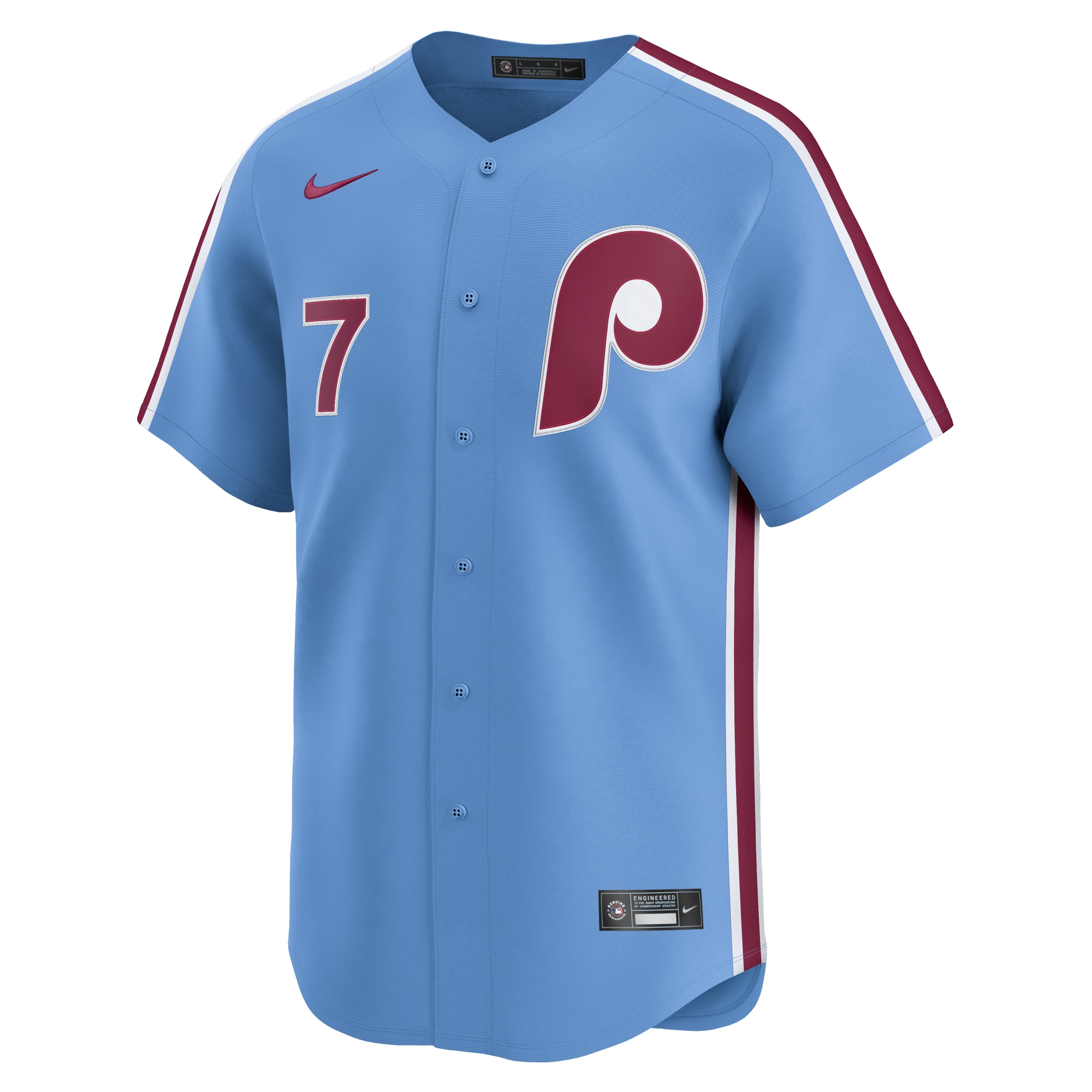 Men's Philadelphia Phillies Trea Turner Nike Light Blue Alternate Limited Player Jersey