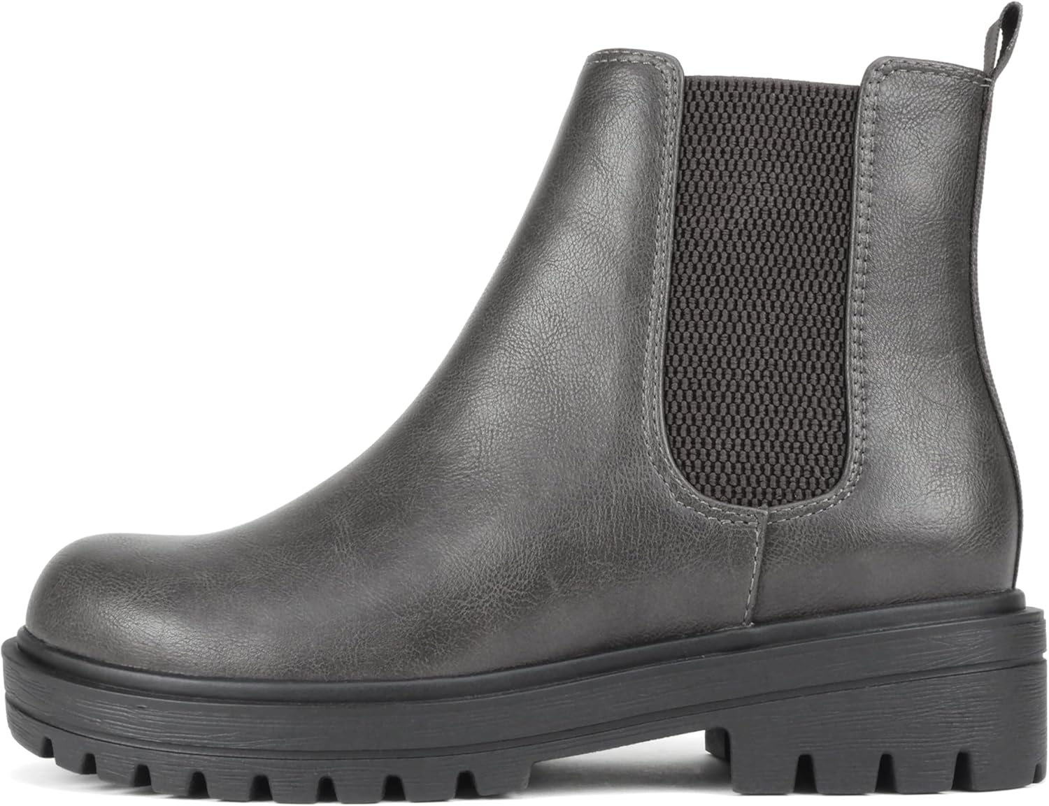 Soda Pilot ~ Women Lug Sole Low Heel Chelsea Fashion Ankle Bootie w/Double Elastic Gore