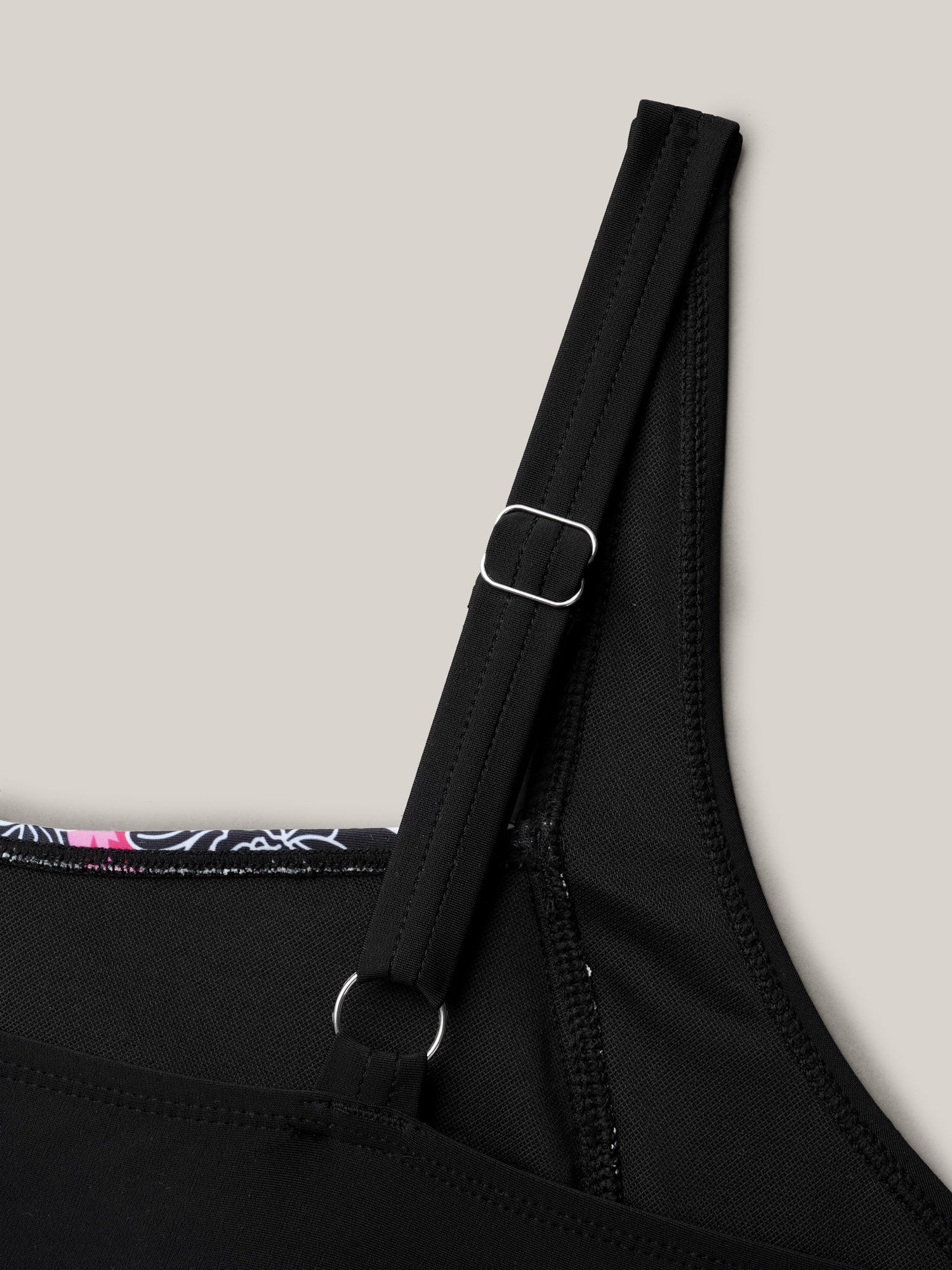 Floral Color-Block Twist Front Swim Dress