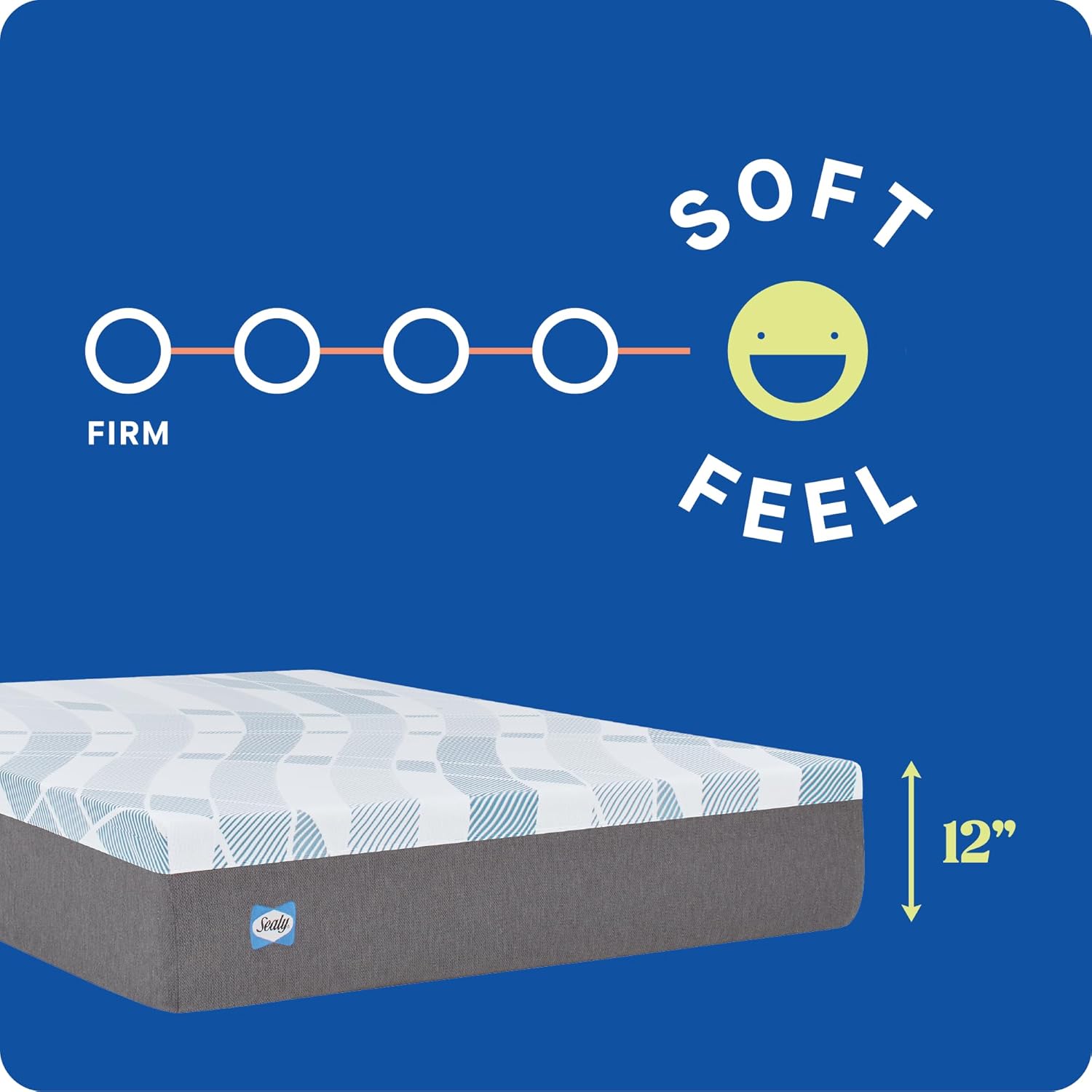 Sealy Dreamlife 12” Foam Mattress-in-a-Box, Queen, SealyComfort Gel Memory Foam, SealySupport Transition Foam, Surface-Guard Technology