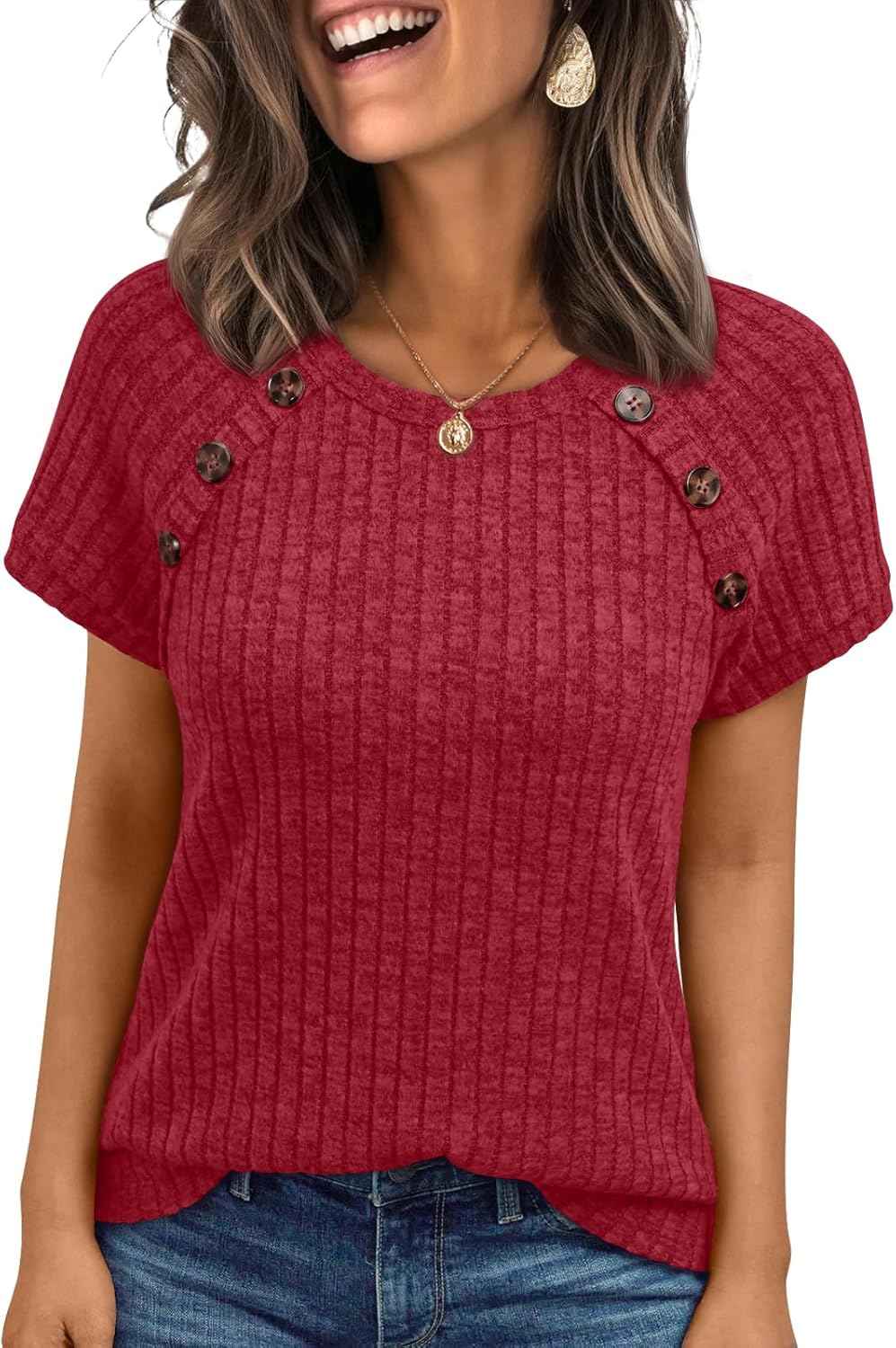 AUTOMET Women's Short Sleeve Shirts Business Casual Blouses Dressy Work Tunic Tops 2026 Spring Sweaters Fashion Clothes