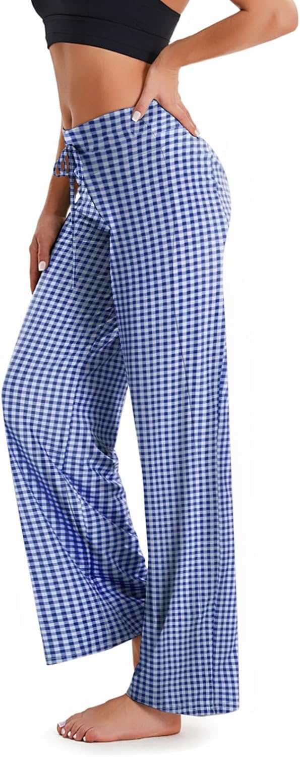 TNNZEET 3 Pack Women's Wide Leg Pants with Pockets - Casual Loose Yoga Trouser Pants Sweatpants Palazzo Lounge Pajama Pants