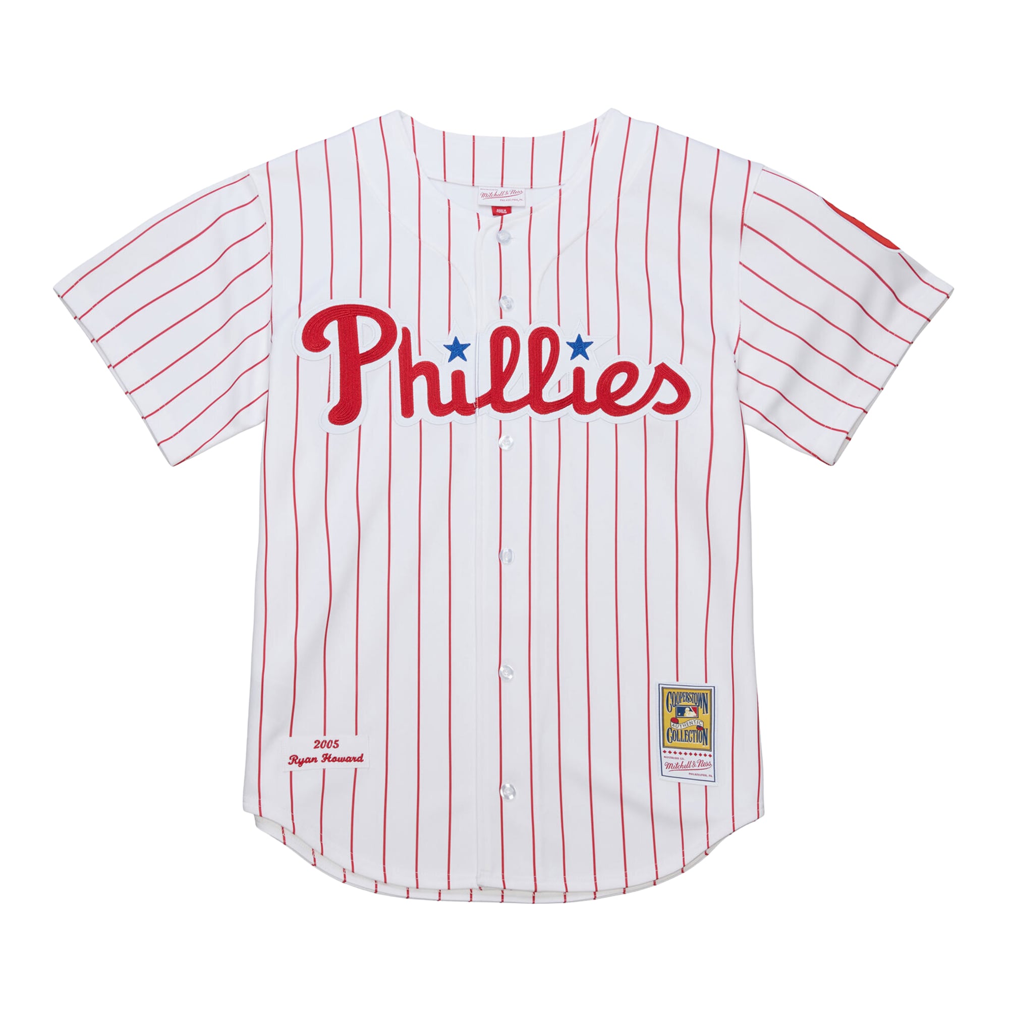Men's Philadelphia Phillies Ryan Howard Mitchell & Ness White Cooperstown Collection Authentic Jersey