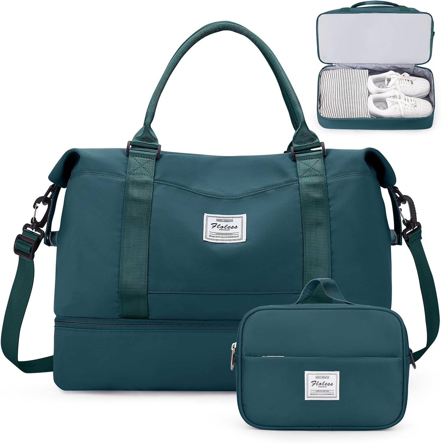 Weekender Bags for Women,Personal Item Travel Bag with Shoes Compartment,Overnight Travel Duffel Bag with Toiletry Bag