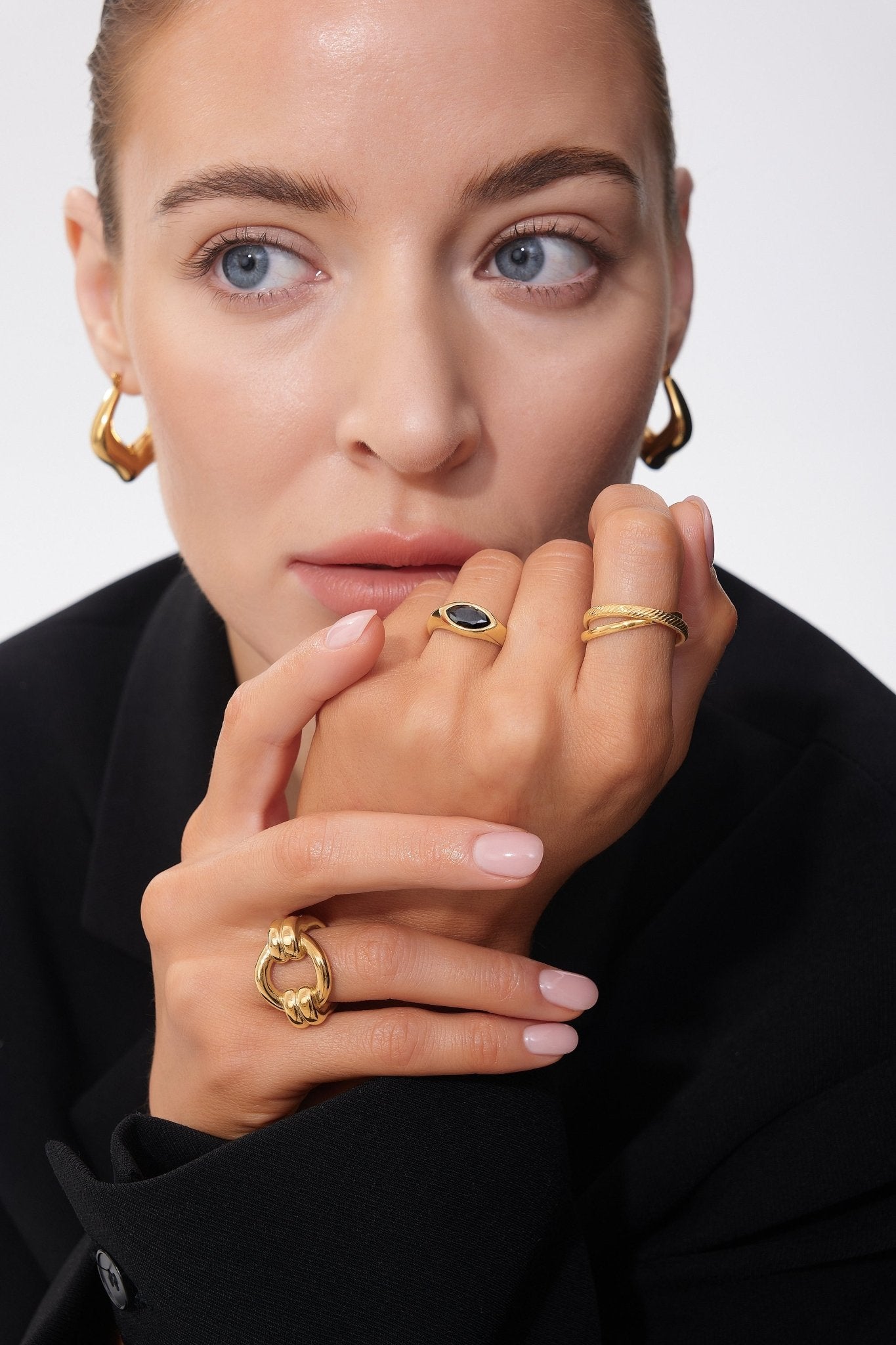 Black Gem Marquise Ring