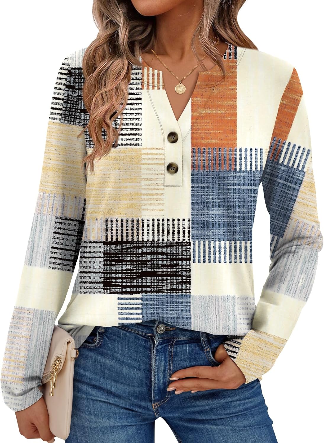 AUTOMET Women's Long Sleeve Shirts 2026 Spring Fashion Dressy Casual Tops Trendy Henley Blouses Cute Work Outfits Clothes