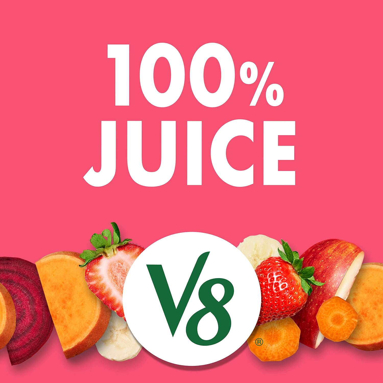 V8 Strawberry Banana 100% Fruit and Vegetable Juice, 46 fl oz Bottle