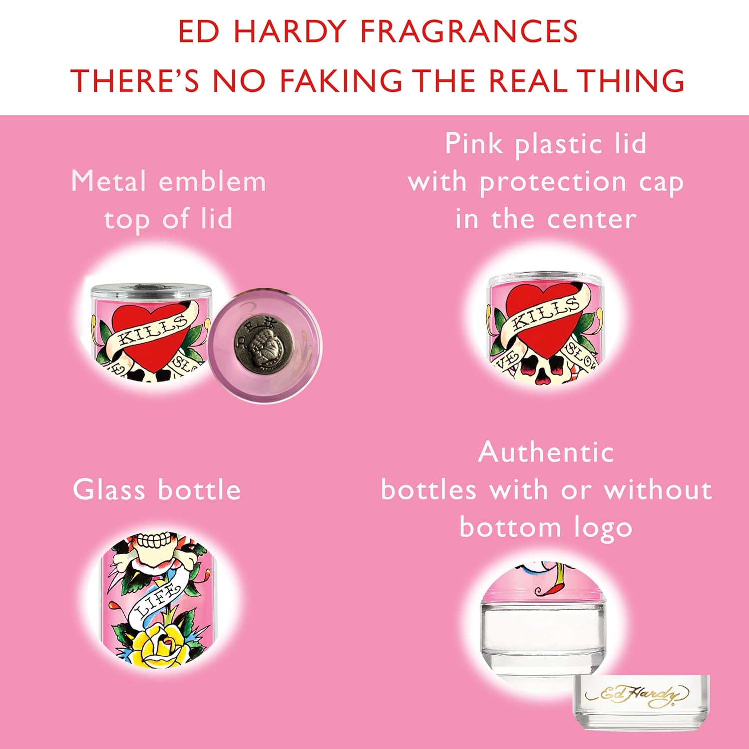 Ed Hardy Perfume for Women, Eau De Parfum Spray with Warm Amber Notes, 3.4 fl oz