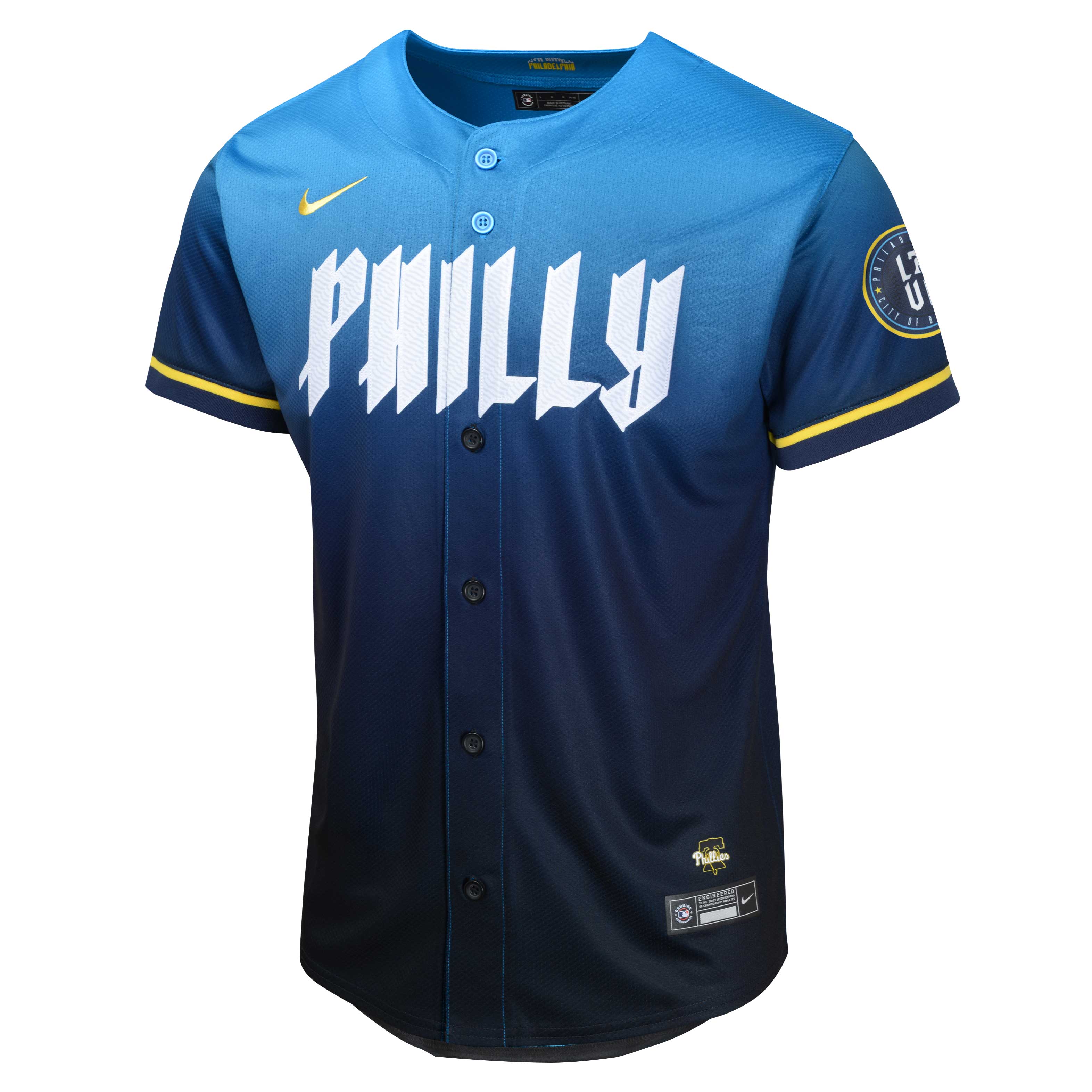 Youth Philadelphia Phillies Bryce Harper Nike Blue 2024 City Connect Limited Player Jersey