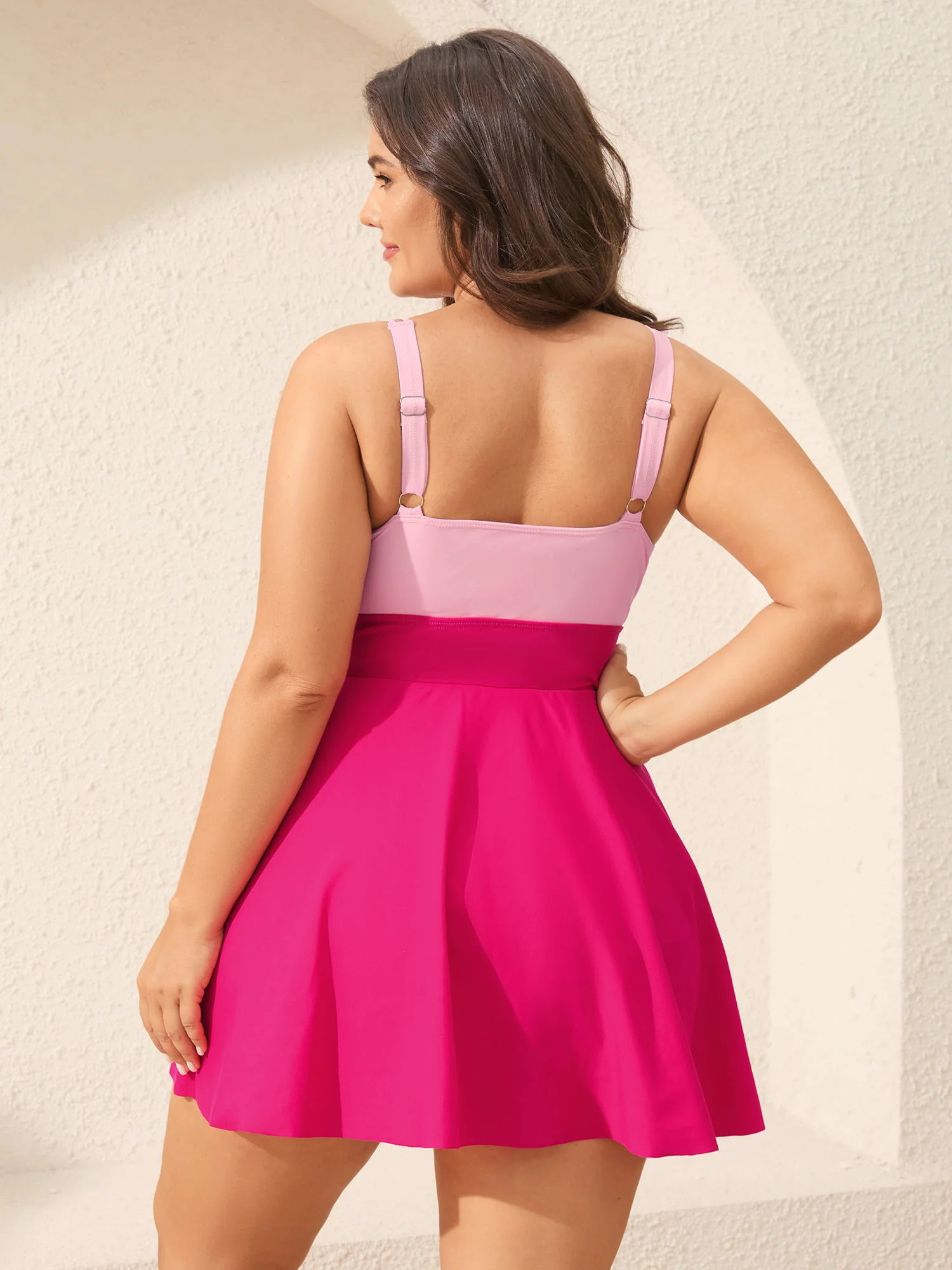 Anti-Float Ties Cut-Out Swim Dress