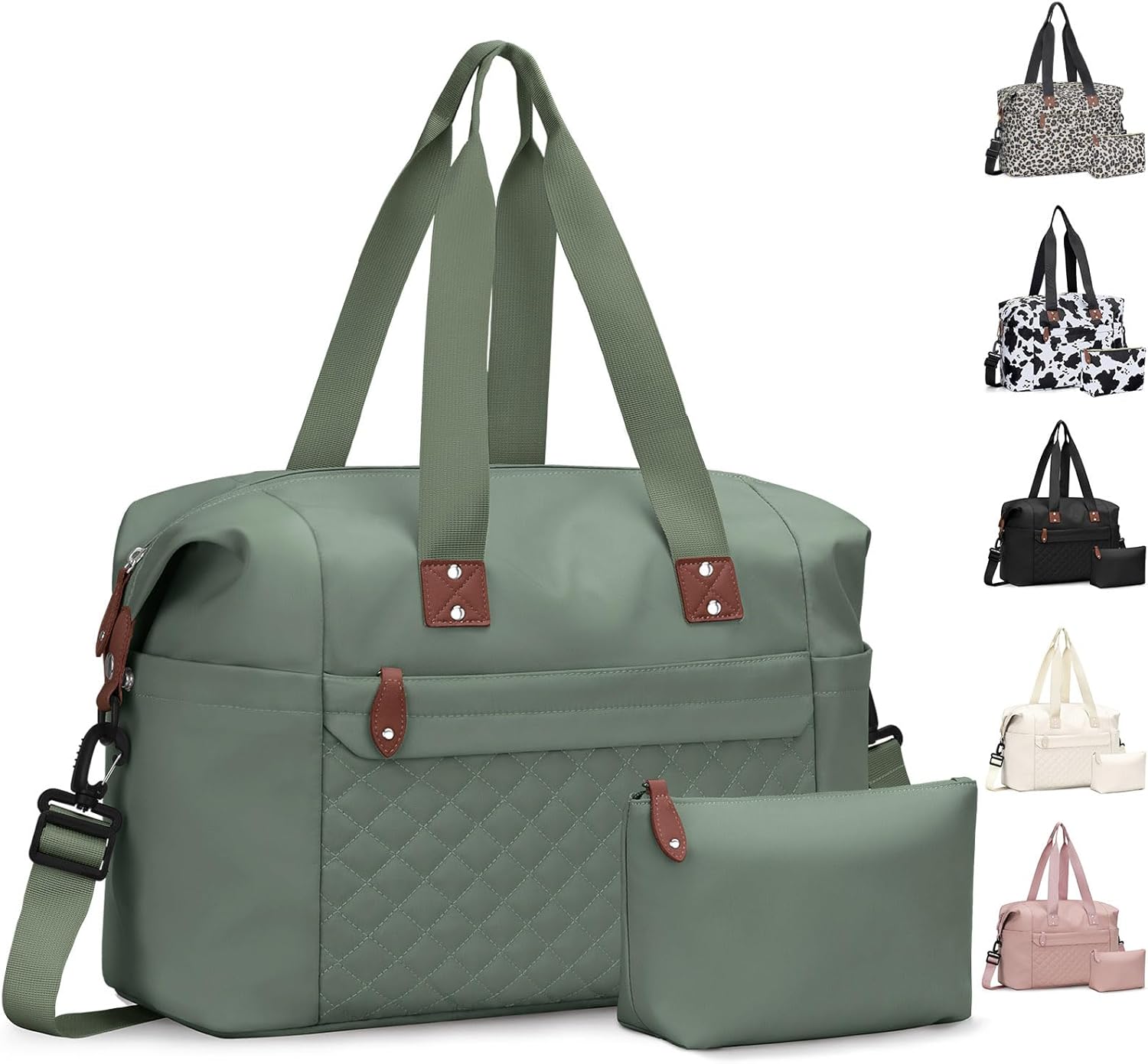 Travel Duffle Bag, Waterproof Weekender Overnight Hospital Bags for Women Men with Toiletry Bag Lightweight Carry on Personal Item Duffle Gym Bag for Travel, Airplanes, Sports