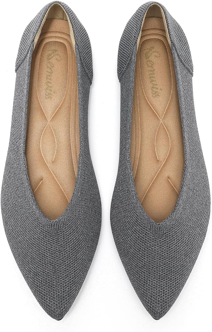 Semwiss Women's Ballet Flats Comfortable Casual Dressy Shoes,Work Flats Office Shoes Pointed Toe Leopard Flats.