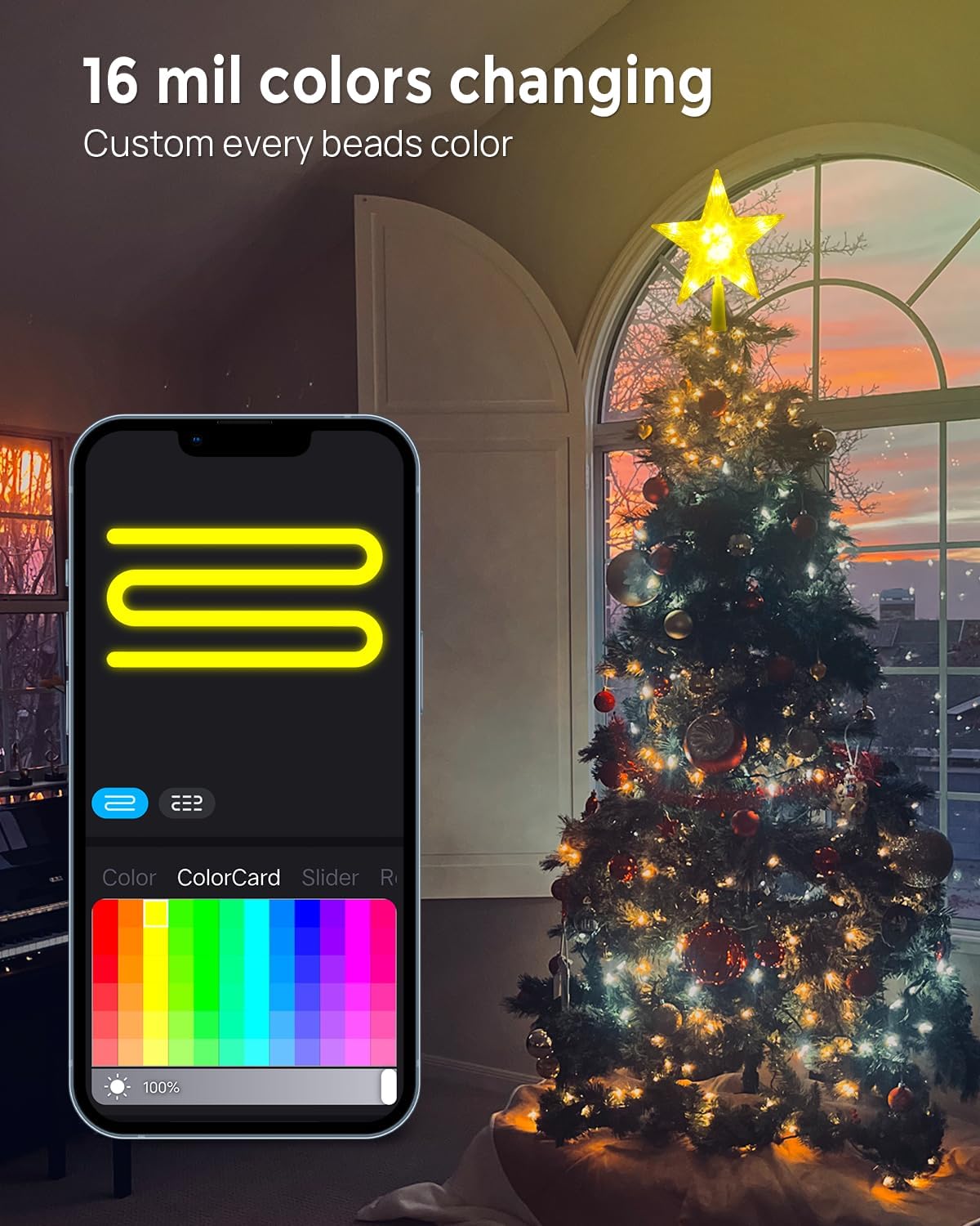 Christmas Tree Topper Star with 10 RGB LEDs, 9