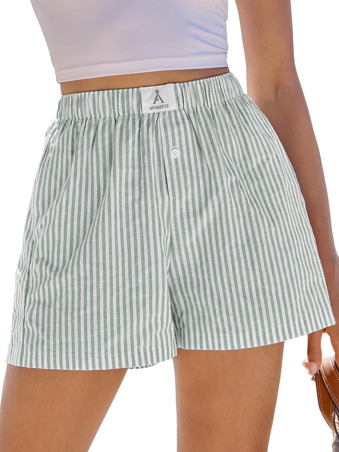 ANRABESS Boxer Shorts for Women Gingham Pajama 2026 Summer Casual Lounge Sleep Plaid Shorts Y2K Beach Bottoms