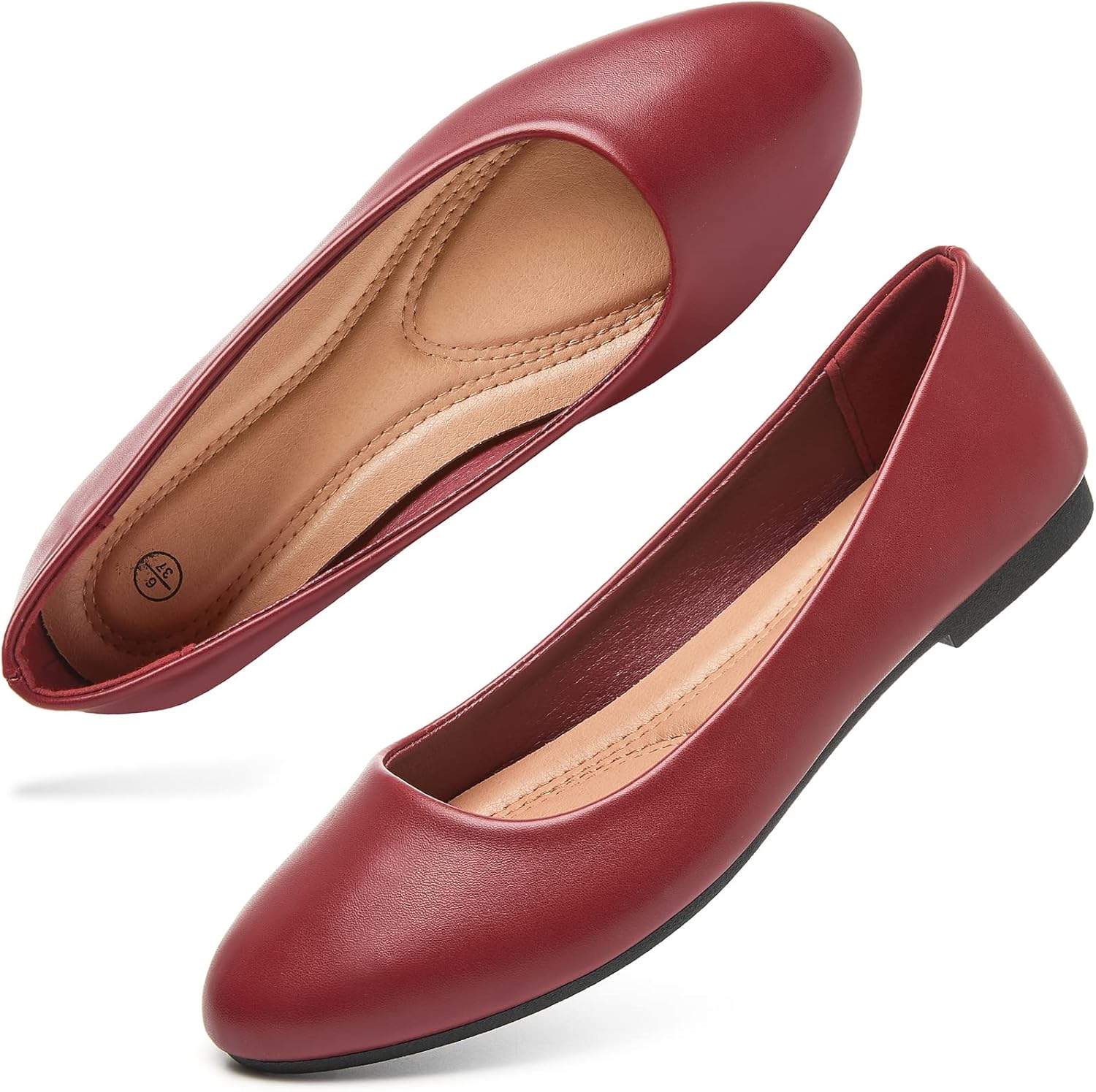 Hash Bubbie Women's Flats Shoes Ballet Flats Dress Shoes Comfortable PU Leather Slip on Shoes for Women