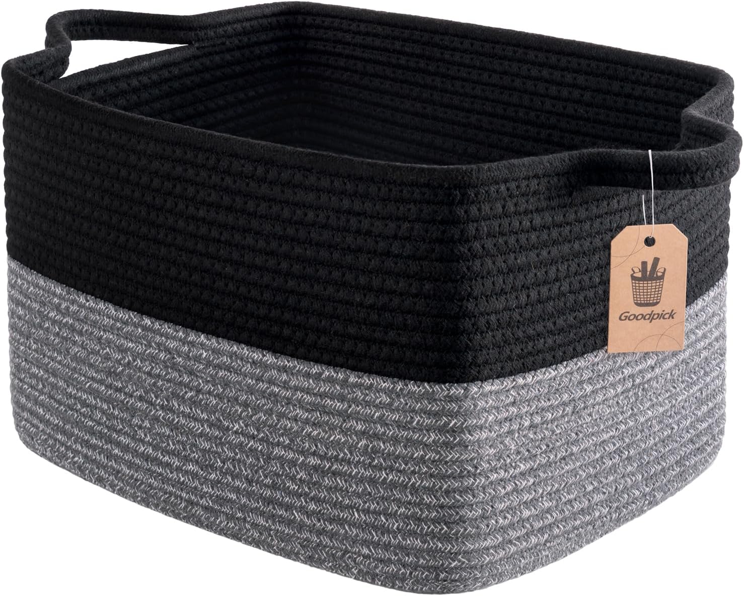 Goodpick Cube Storage Bins - Towel, Book, Cloth, Shoes, Closet Shelf Woven Baskets for Office, Baby Laundry, Toys, 13''x10''x9''