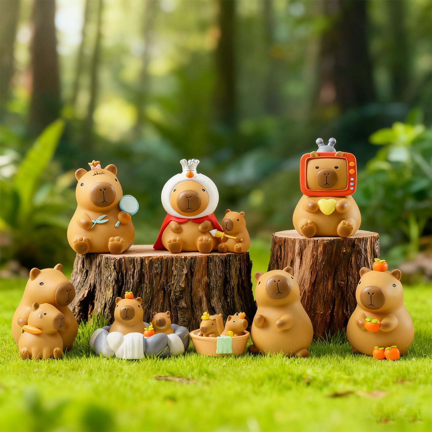 Capybara Blind Box Figures, Random Design Action Figures Collectible Toys for Birthday Gift, Home Decorations, Single Box
