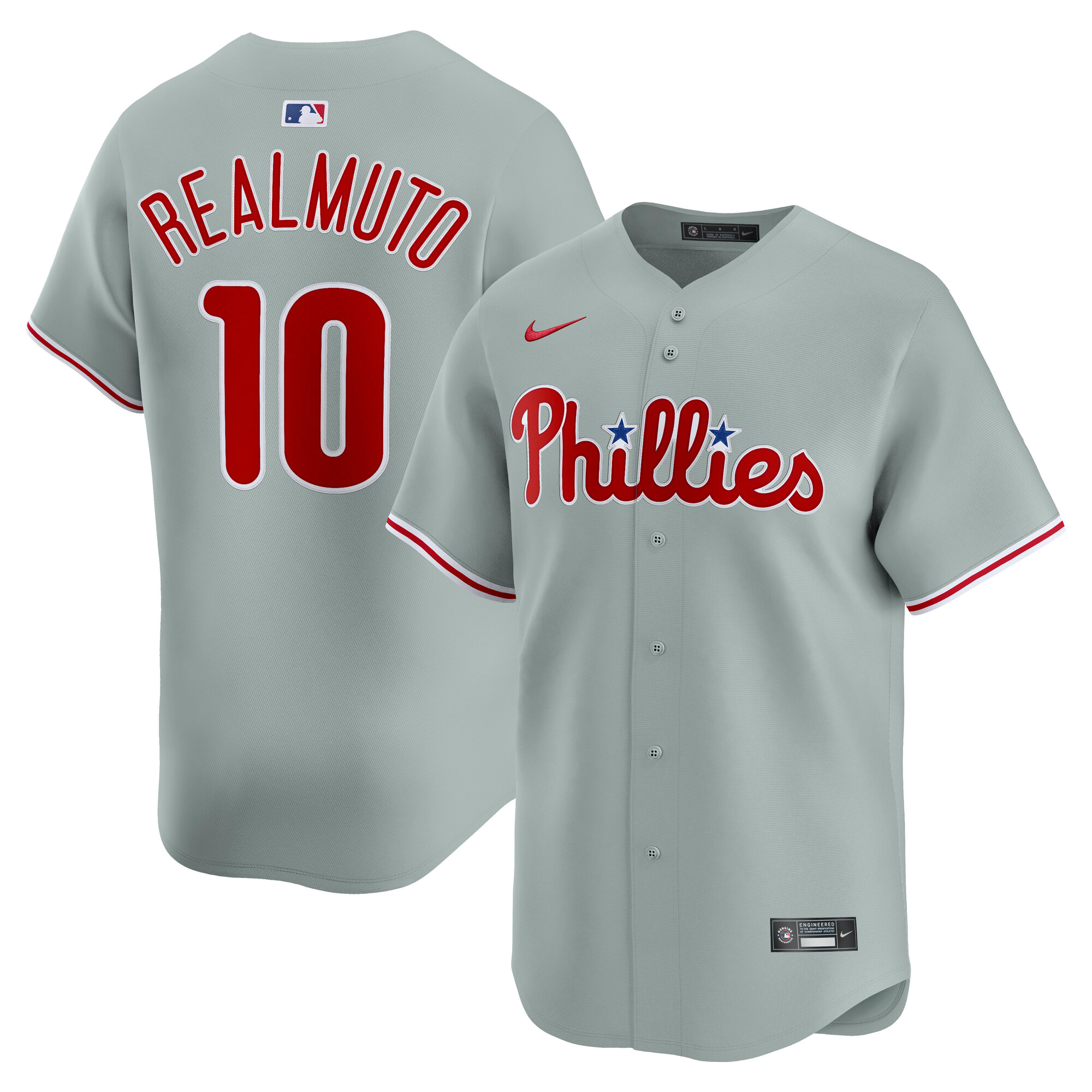 Men's Philadelphia Phillies J.T. Realmuto Nike Gray Road Limited Player Jersey