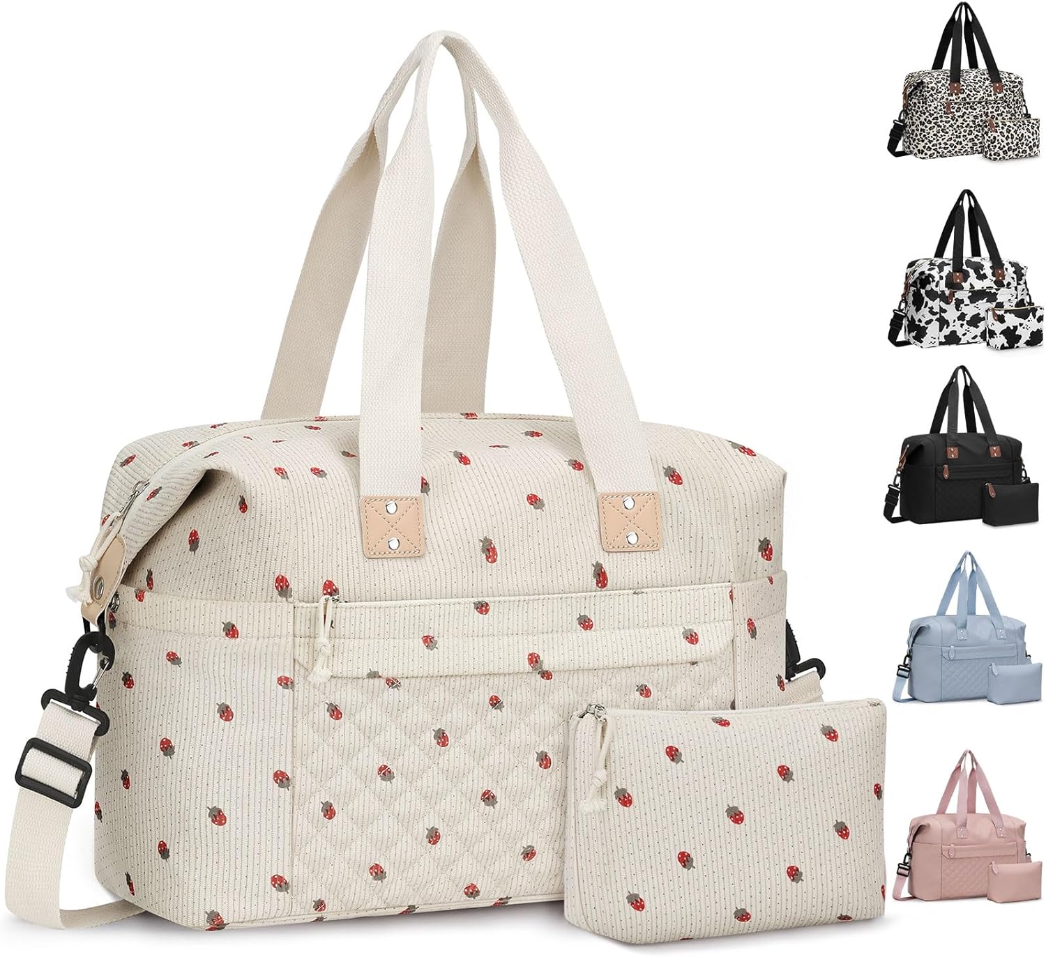 Travel Duffle Bag, Waterproof Weekender Overnight Hospital Bags for Women Men with Toiletry Bag Lightweight Carry on Personal Item Duffle Gym Bag for Travel, Airplanes, Sports