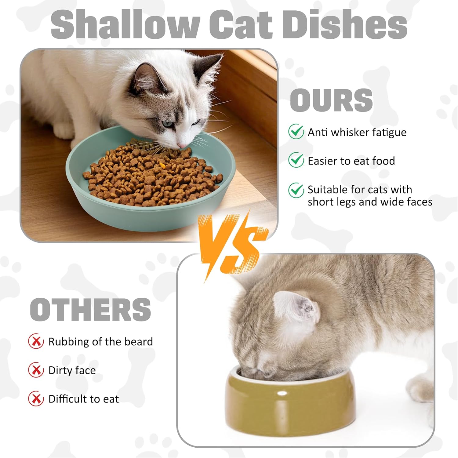 BNOSDM Silicone Cat Food Plate 2 Pack Shallow Dog Bowl Flat Puppy Feeding Dish for Small Dogs and Cats Whisker Fatigue Pet Plates for Dry and Wet Food (Green)