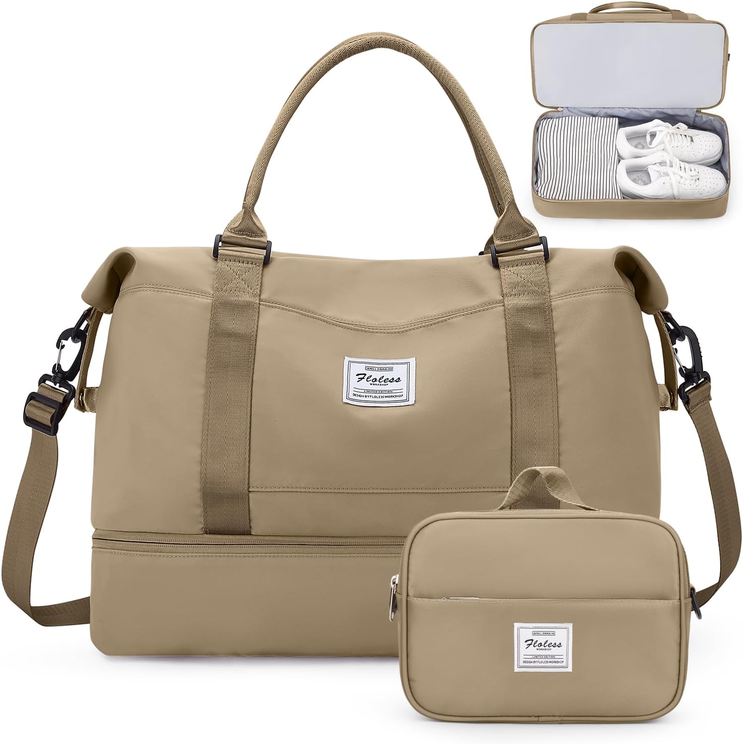 Weekender Bags for Women,Personal Item Travel Bag with Shoes Compartment,Overnight Travel Duffel Bag with Toiletry Bag