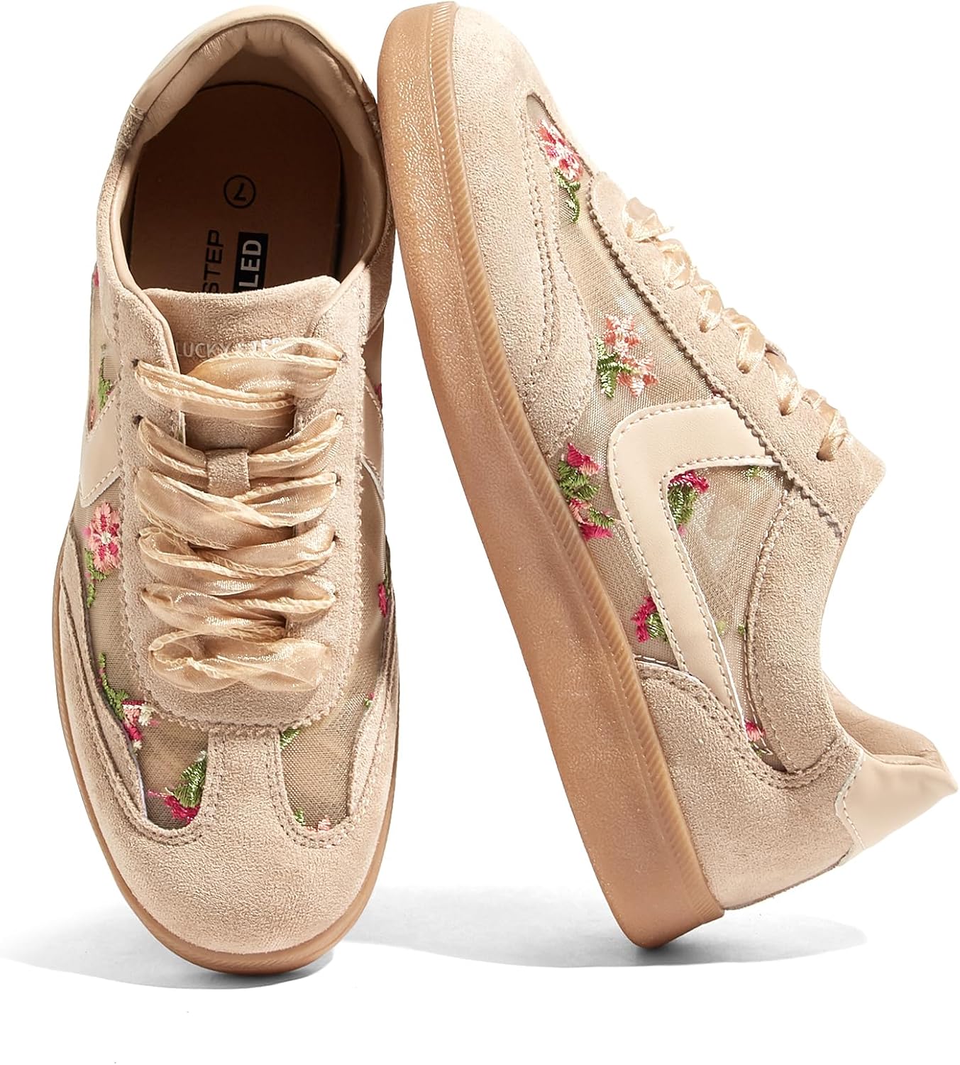 LUCKY STEP Women's Retro Fashion Sneakers Classic Casual Walking Shoes Non Slip Comfort Skate Shoes