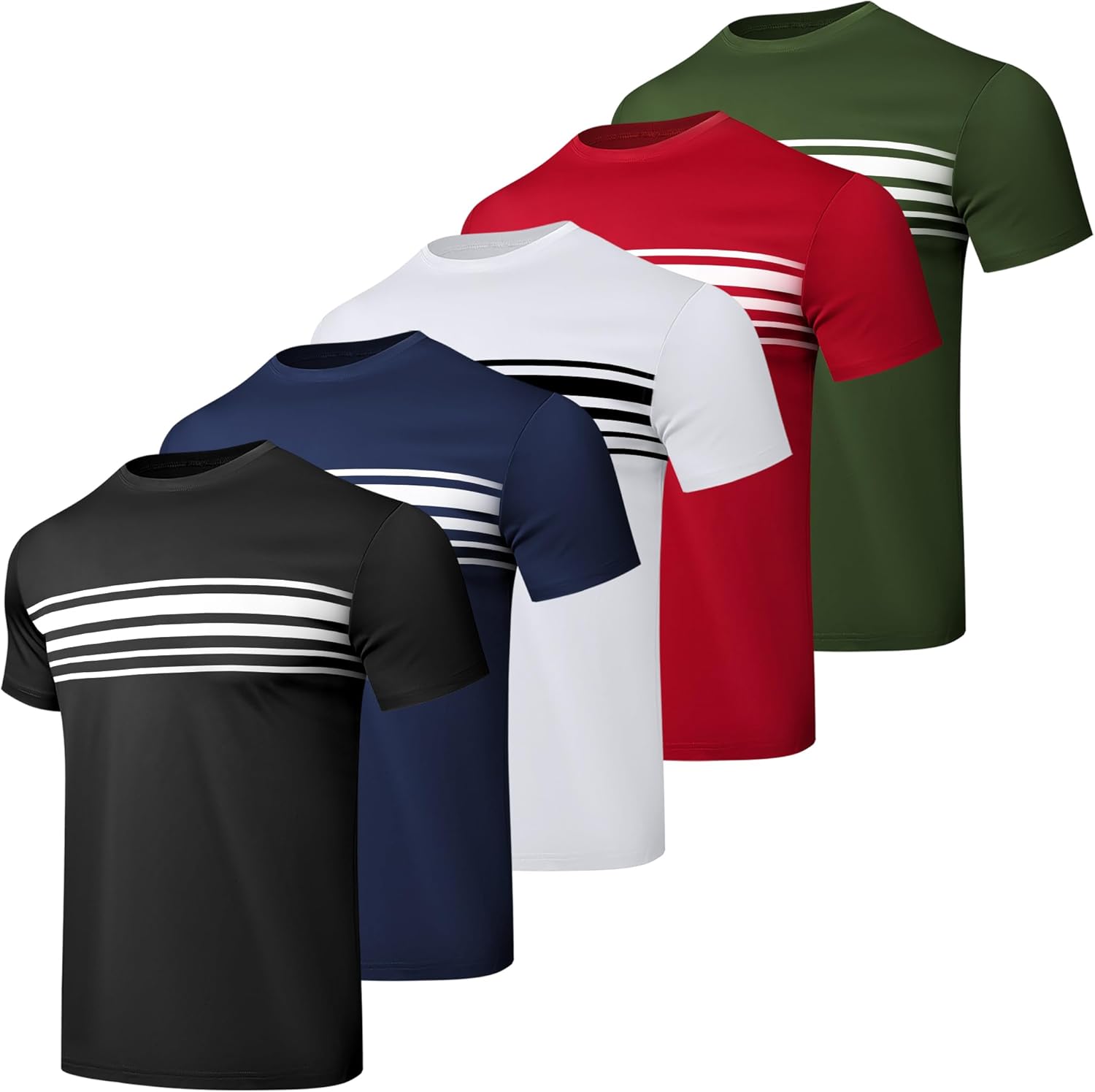 1/5 Pack Running Shirts Men Sport Tops Dry Fit Gym Wicking Athletic T Shirts Breathable Cool Workout Shirts