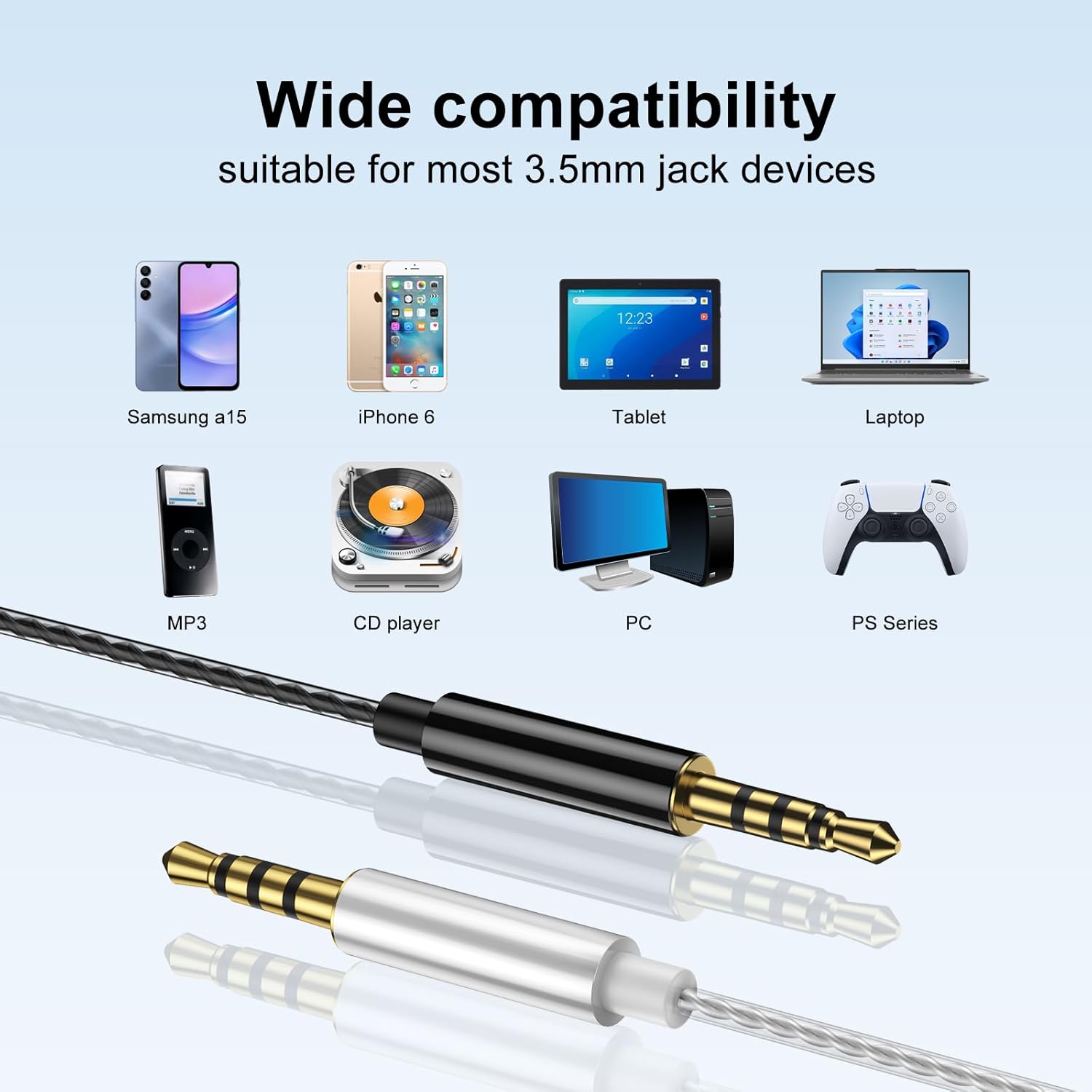 2 Pack Wired Earbuds with Microphone, In-Ear Headphones Wired with Noise Blocking &Volume Control, Premium Sound& Lightweight Corded Earphones for Laptops, Tablets, MP3 & Most 3.5mm Interface Devices