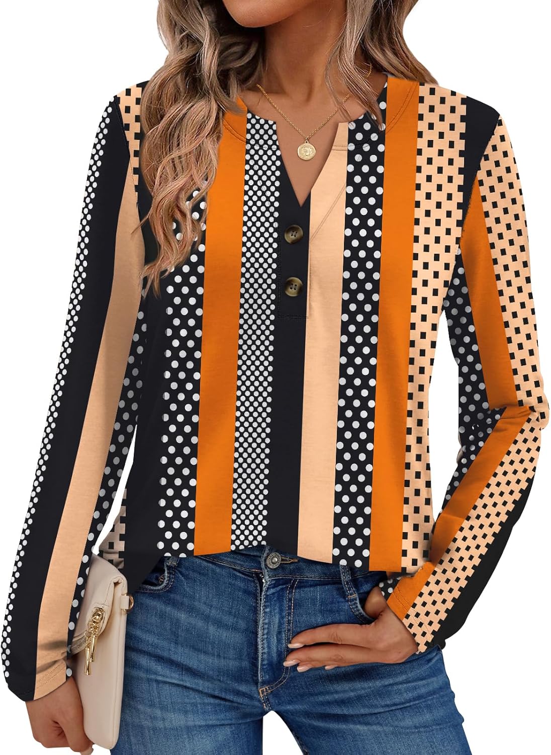 AUTOMET Women's Long Sleeve Shirts 2026 Spring Fashion Dressy Casual Tops Trendy Henley Blouses Cute Work Outfits Clothes