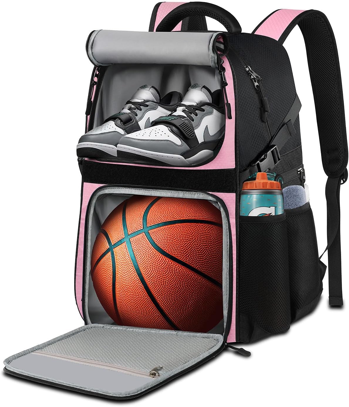 Basketball Bag Backpack with Ball Holder Shoes Compartment, Large Basketball Accessories Sports Bag