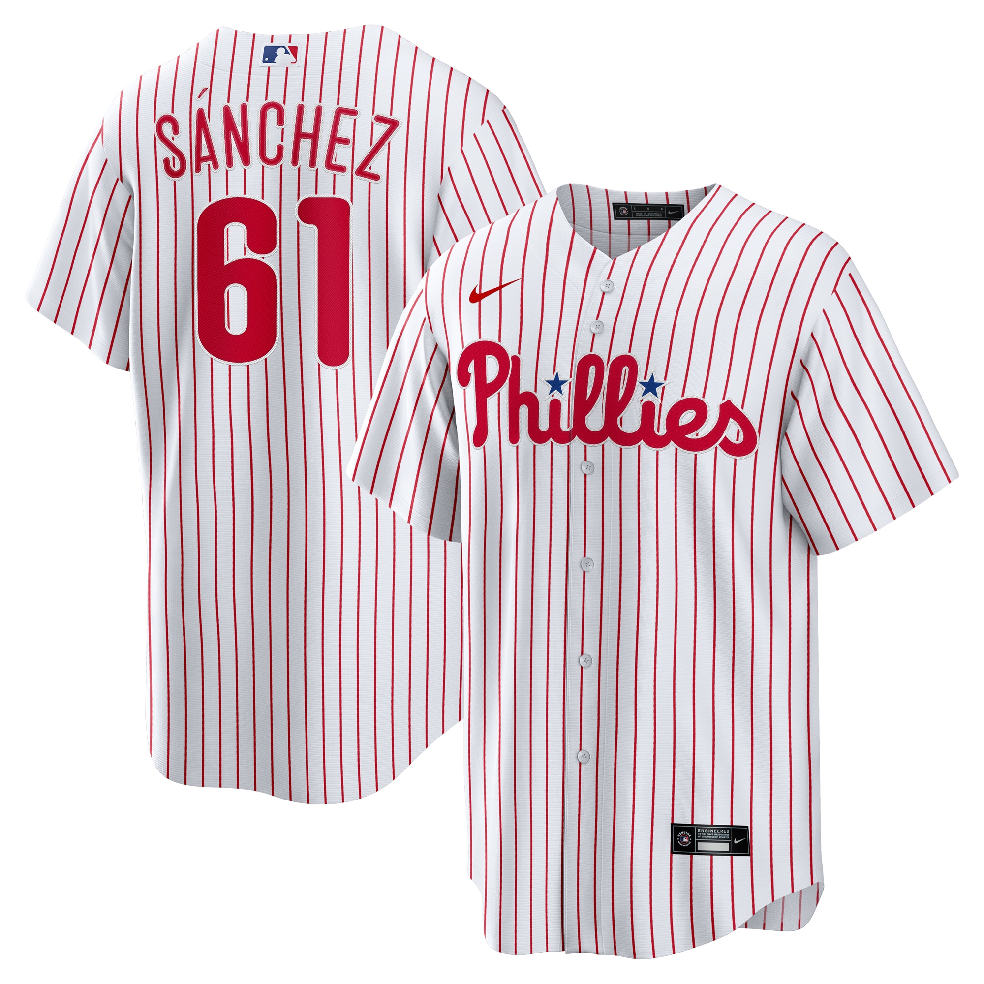 Men's Philadelphia Phillies Cristopher Sanchez Nike White Home Replica Jersey