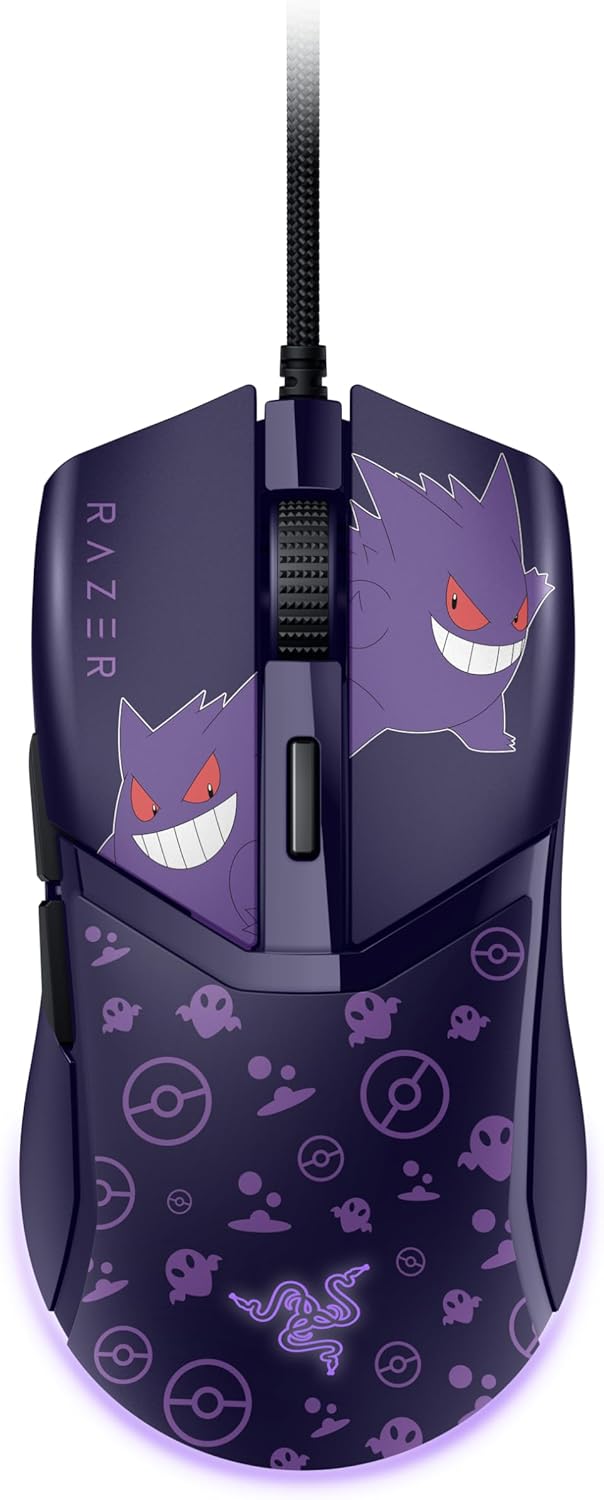 Razer Cobra Gengar Edition - Lightweight Wired Gaming Mouse - 8500 DPI Sensor - 58g - 3rd Generation Optical Mouse switches - Chroma Lighting - Speedflex Cable - PC/MAC | Pokémon Gengar